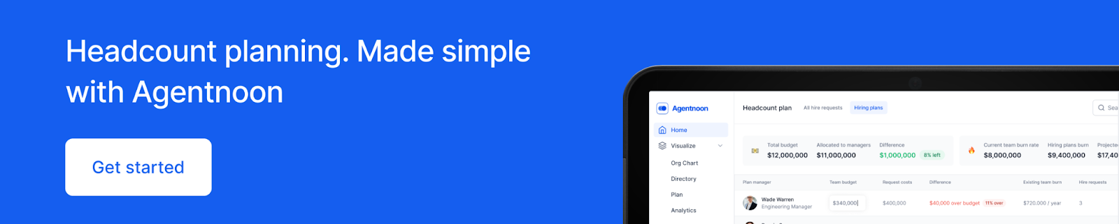 Book a demo for Agentnoon's strategic workforce planning tool